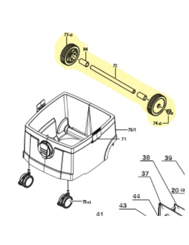ASPIRAMAX 25 L - KIT RUOTE POSTERIORI