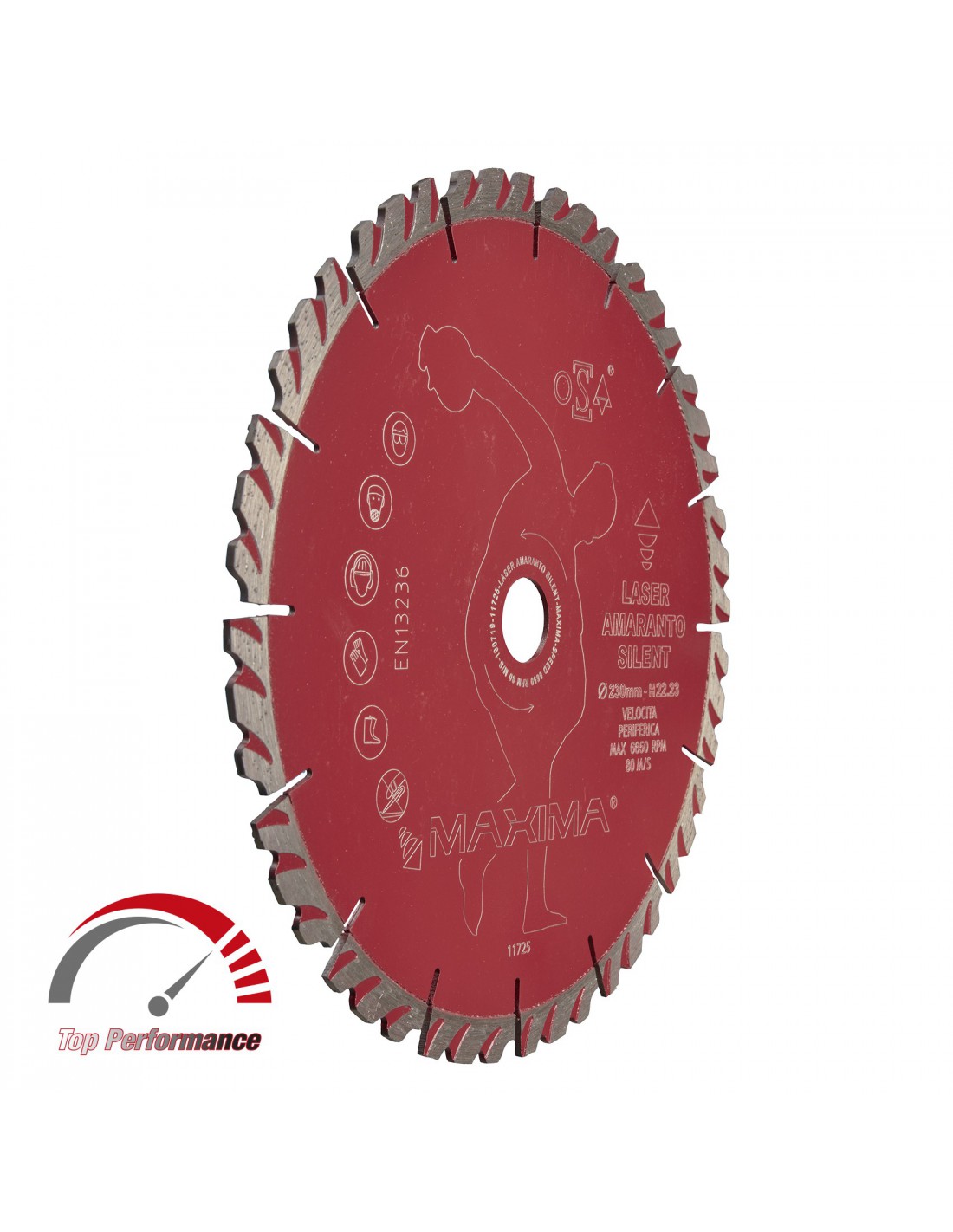 Cod. LAM125SFS - DISCO DIAM. LASER AMARANTO SILENT d.125 s/f