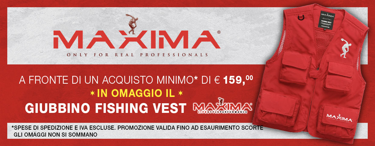 In omaggio un Giubbino Fishing vest a fronte di un acquisto minimo di € 159